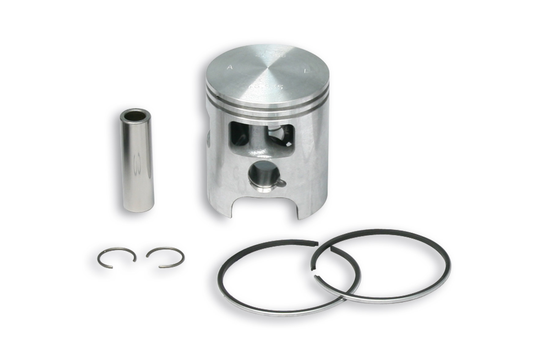 Malossi Piston 2T D.47 with pin D.10 and 2 rectangular rings size H